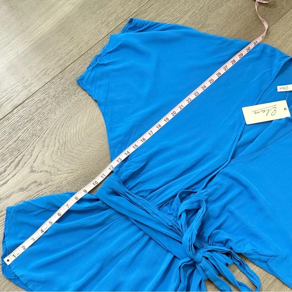 NWT Elan Blue Romper with Tie Waist Large - Picture 8 of 11
